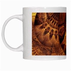 Beautiful Gold And Brown Honeycomb Fractal Beehive White Mugs by jayaprime