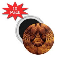 Beautiful Gold And Brown Honeycomb Fractal Beehive 1 75  Magnets (10 Pack)  by jayaprime