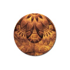 Beautiful Gold And Brown Honeycomb Fractal Beehive Magnet 3  (round) by jayaprime