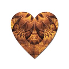 Beautiful Gold And Brown Honeycomb Fractal Beehive Heart Magnet by jayaprime