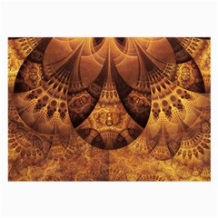 Beautiful Gold And Brown Honeycomb Fractal Beehive Large Glasses Cloth (2-side) by jayaprime