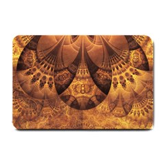 Beautiful Gold And Brown Honeycomb Fractal Beehive Small Doormat  by jayaprime