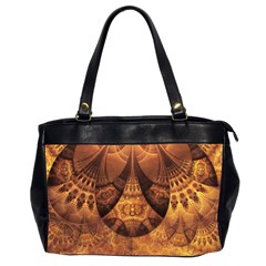 Beautiful Gold And Brown Honeycomb Fractal Beehive Office Handbags (2 Sides)  by jayaprime