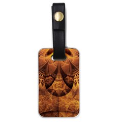 Beautiful Gold And Brown Honeycomb Fractal Beehive Luggage Tags (one Side)  by jayaprime