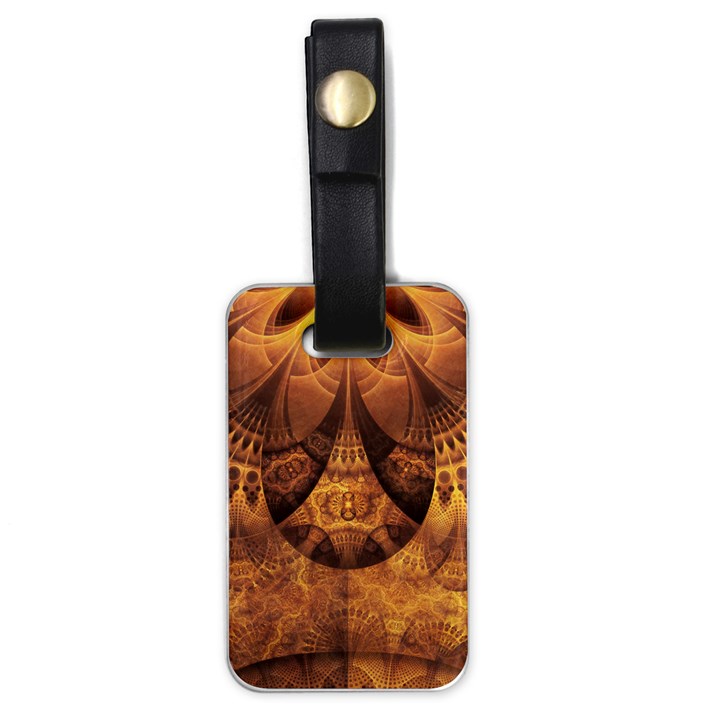 Beautiful Gold And Brown Honeycomb Fractal Beehive Luggage Tags (One Side) 