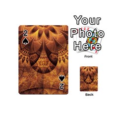 Beautiful Gold And Brown Honeycomb Fractal Beehive Playing Cards 54 (mini)  by jayaprime