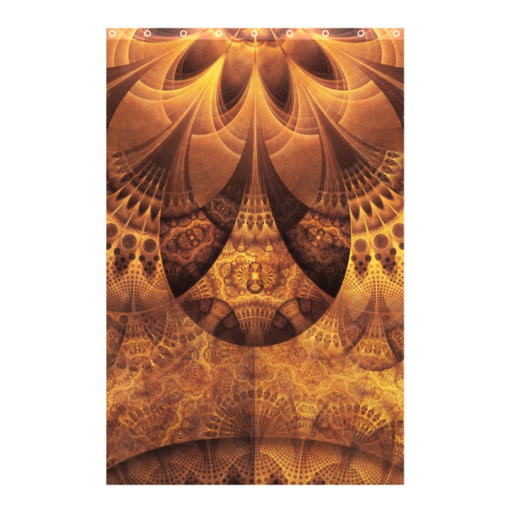 Beautiful Gold And Brown Honeycomb Fractal Beehive Shower Curtain 48  x 72  (Small) 