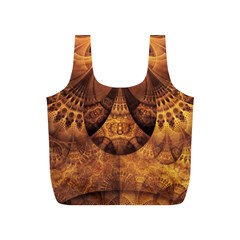 Beautiful Gold And Brown Honeycomb Fractal Beehive Full Print Recycle Bags (s)  by jayaprime