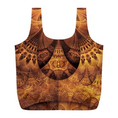 Beautiful Gold And Brown Honeycomb Fractal Beehive Full Print Recycle Bags (l)  by jayaprime