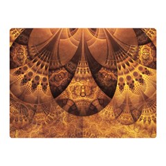 Beautiful Gold And Brown Honeycomb Fractal Beehive Double Sided Flano Blanket (mini)  by jayaprime