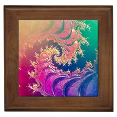 Rainbow Octopus Tentacles In A Fractal Spiral Framed Tiles by jayaprime