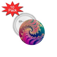 Rainbow Octopus Tentacles In A Fractal Spiral 1 75  Buttons (10 Pack) by jayaprime