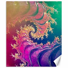 Rainbow Octopus Tentacles In A Fractal Spiral Canvas 20  X 24   by jayaprime