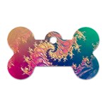 Rainbow Octopus Tentacles in a Fractal Spiral Dog Tag Bone (Two Sides) Front