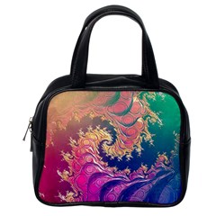 Rainbow Octopus Tentacles In A Fractal Spiral Classic Handbags (one Side) by jayaprime