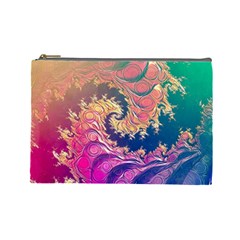 Rainbow Octopus Tentacles In A Fractal Spiral Cosmetic Bag (large)  by jayaprime