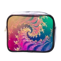 Rainbow Octopus Tentacles In A Fractal Spiral Mini Toiletries Bags by jayaprime