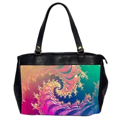 Rainbow Octopus Tentacles In A Fractal Spiral Office Handbags (2 Sides)  by jayaprime