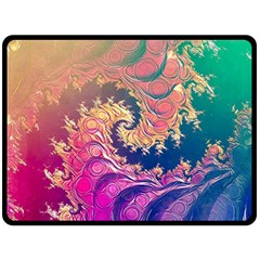 Rainbow Octopus Tentacles In A Fractal Spiral Fleece Blanket (large)  by jayaprime