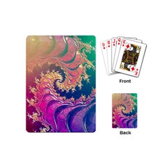 Rainbow Octopus Tentacles In A Fractal Spiral Playing Cards (mini)  by jayaprime