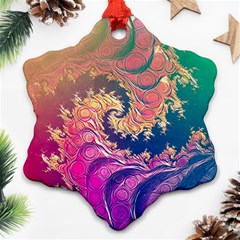 Rainbow Octopus Tentacles In A Fractal Spiral Ornament (snowflake) by jayaprime