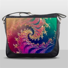 Rainbow Octopus Tentacles In A Fractal Spiral Messenger Bags by jayaprime