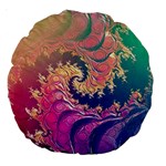 Rainbow Octopus Tentacles in a Fractal Spiral Large 18  Premium Round Cushions Front