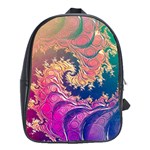 Rainbow Octopus Tentacles in a Fractal Spiral School Bag (XL) Front