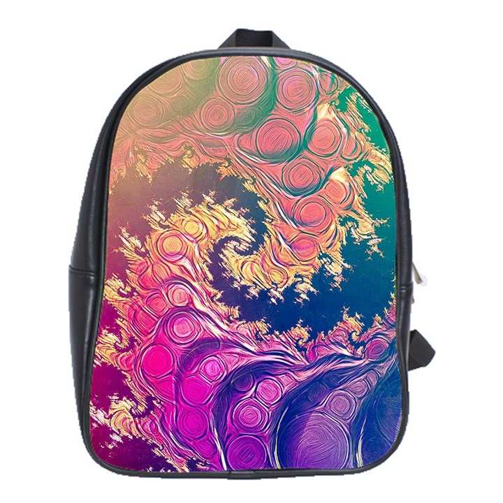 Rainbow Octopus Tentacles in a Fractal Spiral School Bag (XL)