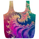 Rainbow Octopus Tentacles in a Fractal Spiral Full Print Recycle Bags (L)  Front