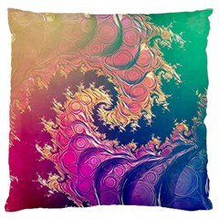 Rainbow Octopus Tentacles In A Fractal Spiral Standard Flano Cushion Case (one Side) by jayaprime