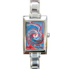 Red And Blue Rounds Rectangle Italian Charm Watch by berwies