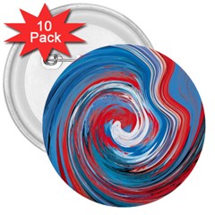 Red And Blue Rounds 3  Buttons (10 Pack)  by berwies