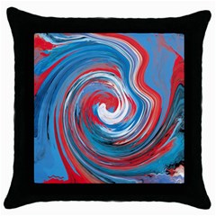 Red And Blue Rounds Throw Pillow Case (black) by berwies