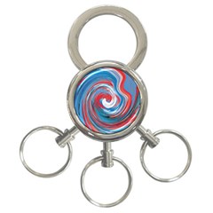 Red And Blue Rounds 3-ring Key Chains by berwies