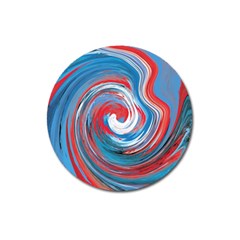 Red And Blue Rounds Magnet 3  (round) by berwies