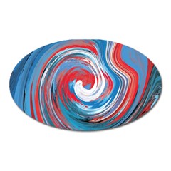 Red And Blue Rounds Oval Magnet