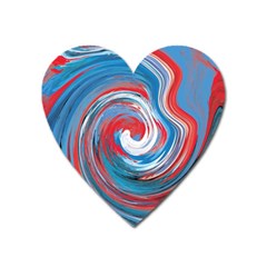 Red And Blue Rounds Heart Magnet by berwies