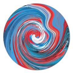 Red And Blue Rounds Magnet 5  (round) by berwies