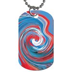 red and blue rounds Dog Tag (One Side) Front