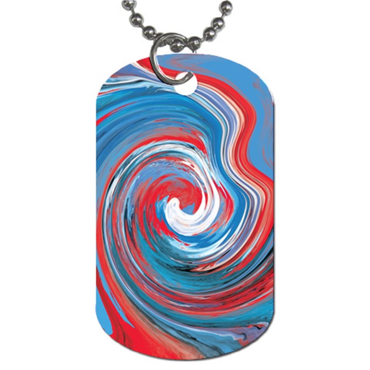 red and blue rounds Dog Tag (One Side)