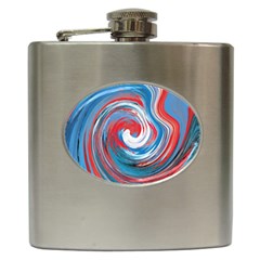 Red And Blue Rounds Hip Flask (6 Oz) by berwies