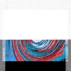 Red And Blue Rounds Rectangular Jigsaw Puzzl by berwies