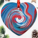 red and blue rounds Heart Ornament (Two Sides) Front