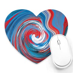 Red And Blue Rounds Heart Mousepads by berwies