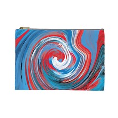 Red And Blue Rounds Cosmetic Bag (large)  by berwies