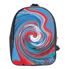 Red And Blue Rounds School Bag (large) by berwies