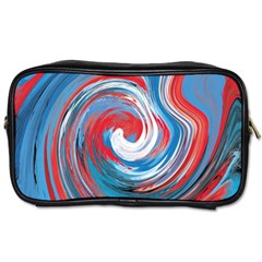 Red And Blue Rounds Toiletries Bags 2-side by berwies