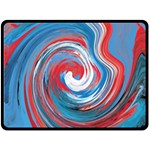 red and blue rounds Fleece Blanket (Large)  80 x60  Blanket Front