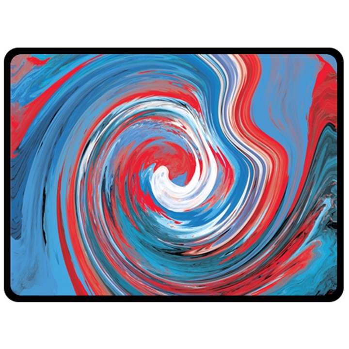 red and blue rounds Fleece Blanket (Large) 